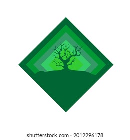 illustration of a tree with silhouette concept