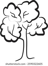 Illustration of tree silhouette design work