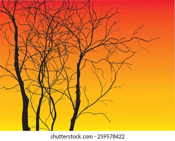 Illustration of tree silhouette-Vector illustration