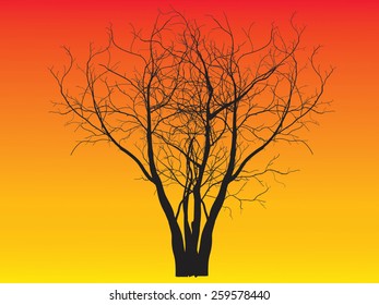 Illustration of tree silhouette-Vector illustration