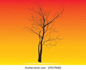 Illustration of tree silhouette-Vector illustration