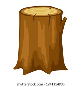 Illustration of tree stump. Adversting image for forestry and lumber industry.