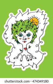 Illustration of a tree in Summer