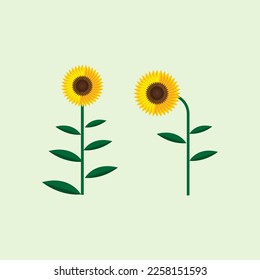 Illustration of tree sun flower