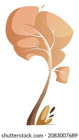 Ilustración de un árbol balanceándose en el viento.