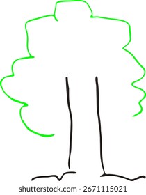Illustration of a tree that can be used as a promotional medium for a greener earth, or can be used as an educational information medium for children about the importance of environmental sustainabili