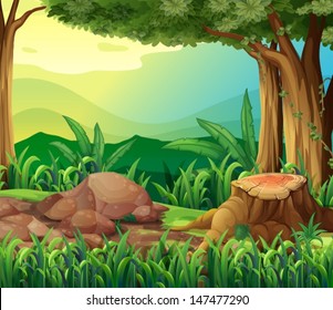 Illustration of the tree trunk