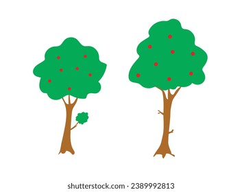 Illustration of a tree two variation and have a fruit