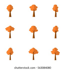 Illustration of tree various vector flat collection