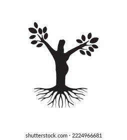 illustration tree vector. Human Tree Creative Concept Logo Design Template