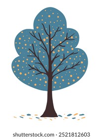 illustration of a tree with yellow spots. images produced without the use of any form of AI software