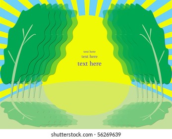 illustration of trees background with space for text