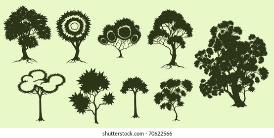 Illustration of trees in fantasic style