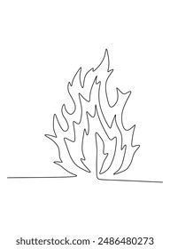 an illustration of trees isolated on white, one-line art.