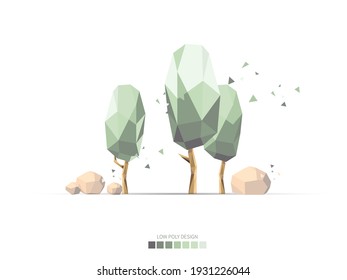 Illustration trees.
Low poly geometirc background. 