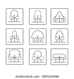Illustration of trees vector cartoons