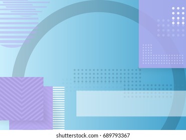 Illustration of Trendy Abstract Shapes Geometric Background. 90s Style Hipster Funky Shapes Poster Template