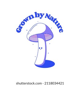 illustration trendy cartoon of mushroom. vector illustration.