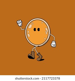 Illustration angesagter Cartoon von Pfannkuchen. Vektorgrafik. 
