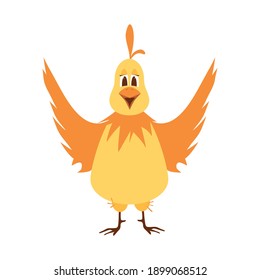 Illustration of a trendy laying hen on a white background. Vector illustration.