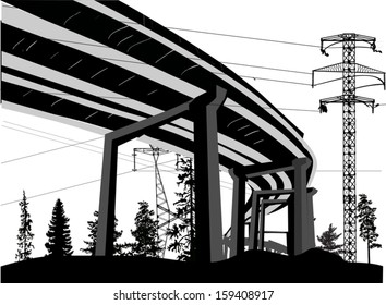 ilustración con puente de lucha y pilones