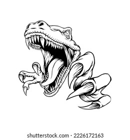 Illustration of T-rex line art 