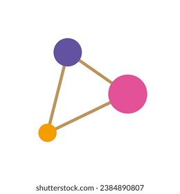 illustration triangle connection molecul flat icon vector design. Perfect for logo icon, logo brand, compony logo etc.