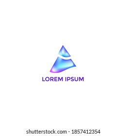 ILLUSTRATION TRIANGLE WITH GRADIENT COLOR MODERN LOGO DESIGN VECTOR 