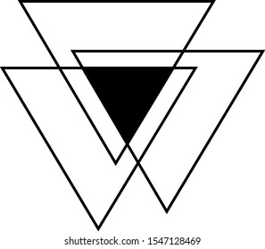 illustration of triangle icon, sticker,tshirt print, vector illustration,