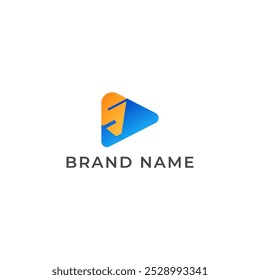 ILLUSTRATION TRIANGLE WITH LETTER S SIMPLE  GRADIENT BLUE COLOR TECH LOGO ICON MODERN SIMPLE TEMPLATE ELEMENT DESIGN VECTOR