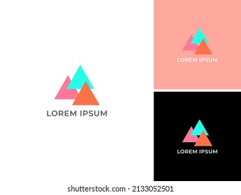 ILLUSTRATION TRIANGLE LOGO DESIGN MODERN BRANDING VECTOR