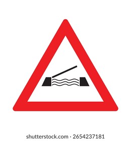 The Illustration of Triangle Movable Bridge Warning