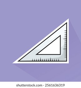 Illustration of Triangle Ruler in Flat Design