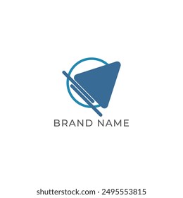 ILLUSTRATION TRIANGLE SIMPLE  BLUE COLOR LOGO ICON MODERN SIMPLE TEMPLATE ELEMENT DESIGN VECTOR