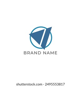 ILLUSTRATION TRIANGLE SIMPLE  BLUE COLOR LOGO ICON MODERN SIMPLE TEMPLATE ELEMENT DESIGN VECTOR