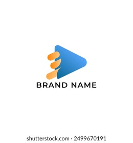 ILLUSTRATION TRIANGLE SIMPLE GRADIENT BLUE ORANGE COLOR LOGO ICON MODERN SIMPLE TEMPLATE ELEMENT DESIGN VECTOR