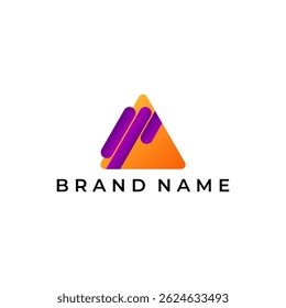 ILLUSTRATION TRIANGLE SIMPLE GRADIENT ORANGE PURPLE COLOR TECH LOGO ICON MODERN SIMPLE TEMPLATE ELEMENT DESIGN VECTOR
