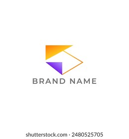 ILLUSTRATION TRIANGLE SIMPLE  GRADIENT PURPLE ORANGE COLOR TECH LOGO ICON MODERN SIMPLE TEMPLATE ELEMENT DESIGN VECTOR