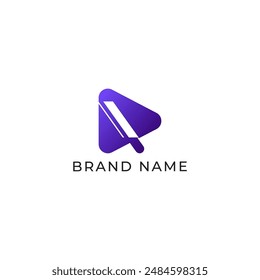 ILLUSTRATION TRIANGLE SIMPLE  GRADIENT PURPLE COLOR TECH LOGO ICON MODERN SIMPLE TEMPLATE ELEMENT DESIGN VECTOR