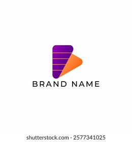 ILLUSTRATION TRIANGLE SIMPLE  GRADIENT PURPLE ORANGE COLOR TECH LOGO ICON MODERN SIMPLE TEMPLATE ELEMENT DESIGN VECTOR