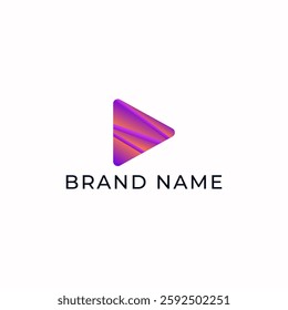 ILLUSTRATION TRIANGLE SIMPLE GRADIENT PURPLE PINK COLOR TECH LOGO ICON MODERN SIMPLE TEMPLATE ELEMENT DESIGN VECTOR