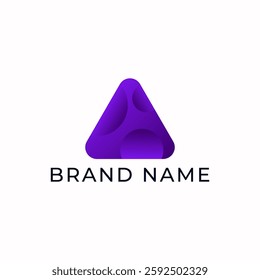 ILLUSTRATION TRIANGLE SIMPLE  GRADIENT PURPLE COLOR TECH LOGO ICON MODERN SIMPLE TEMPLATE ELEMENT DESIGN VECTOR