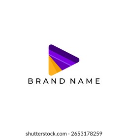 ILUSTRAÇÃO TRIÂNGULO SIMPLES ROXO LARANJA PLANA COR TECNOLOGIA ÍCONE MODERNO SIMPLES MODELO ELEMENTO DESIGN VETOR