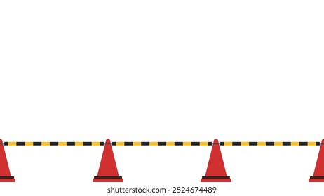 Illustration of a triangular cone with a cone bar_Line_Seamless