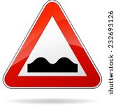 illustration of triangular isolated sign for bump