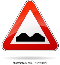 illustration of triangular isolated sign for bump