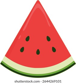 Illustration of a triangular slice of watermelon