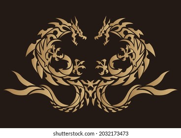An illustration of tribal dragon.
For tattoo, sticker, embroidery and printing.