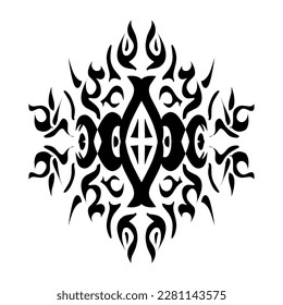 Illustration of a tribal tattoo with a aesthetic shape. Perfect for stickers, clothes stickers, hats, shoes, posters, banners, book covers, icons