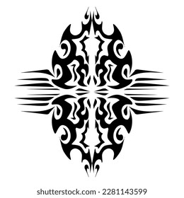 Illustration of a tribal tattoo with a aesthetic shape. Perfect for stickers, clothes stickers, hats, shoes, posters, banners, book covers, icons